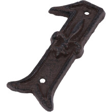 Cast Iron House Numbers Metal Number 1 with Fixing Screws for Hotel Rooms Condos and Outdoor Mailbox Sign