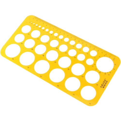 Circle Measuring Ruler and Curve Template Plastic Drafting Tool for Architecture Drawing