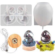 Καλούπι Σιλικόνης Dragon Egg Καλούπι Δράκου με Βάση Λευκού Φωτός 8cm