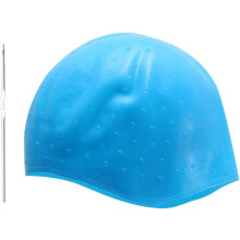 Haarfärbehaube aus Silikon mit Nadel für den Salongebrauch, bequeme Passform, blaue Strähnchenhaube