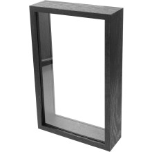 Eleganter Bilderrahmen aus Holz mit Blumenmotiv, 3D-Hohlkasten, Schwarz