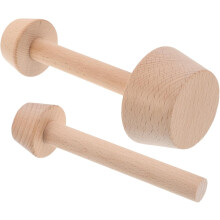 2 buc Tamper pentru plăcinte cu două fețe, design cu două capete, din lemn natural, utilizare versatilă