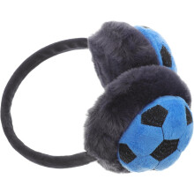 Kinder Winter-Ohrenwärmer, blau, dick, weich, warm, bequemer Fußball-Ohrenschutz
