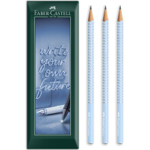 (Sky Blue) Faber-Castell Sparkle Triangular Graphite Pencil B Grade Pack of 3