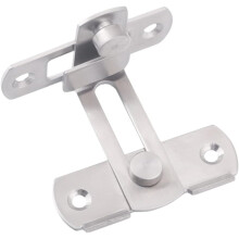 Serratura a scrocco scorrevole per porta con finitura antiruggine in acciaio inox, facile da installare, ad angolo retto.