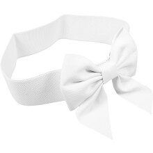 Curea elastică lată cu fundă pentru femei, curea albă elastică pentru decorarea rochiei