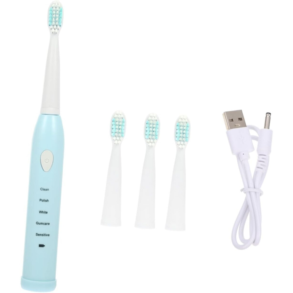 Hkhbjs Kids Electric Toothbrush With Replacement Heads, Usb Rechargeable Waterproof Soft Bristle Teeth Cleaner