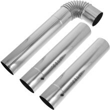 3 Pcs Stainless Steel Straight Tube for Vent with 90 Elbow Connector Easy to Install Sturdy Metal Vent Pipe