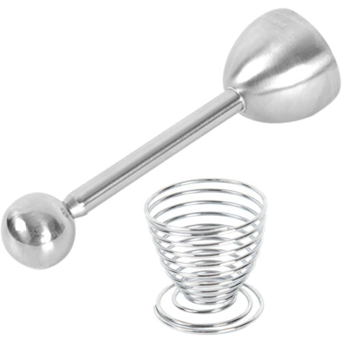 2pcs Stainless Steel Eggshell Opener and Separator Tool with Spring Wire and Compact Design