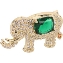 Broșă elefant, design vintage cu animale, cu pietre de zirconiu cubic