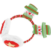 Christmas Snowman Earmuffs for, Winter Warm Soft Ear Cover Headband, Xmas Decorative Ear Warmers for