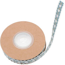 Ethnisch besticktes Jacquard-Band, blau, Polyester, DIY-Näh-Bastelband