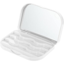 Wimpernaufbewahrungsbox, 3er-Set, magnetische Aufbewahrungsboxen für künstliche Wimpern, weiß, kompakt, ideal für Reisen und Make-up