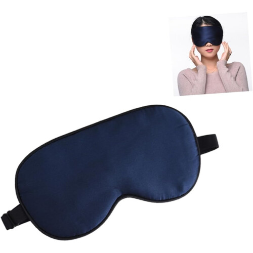 Satin Sleep Mask Adjustable Strap Silk Eye Patch Large Blindfold for Restful Sleep Meditation