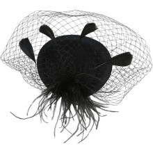 Retro blomsterhårnålfascinatorer for kvinner fascinatorhatt til utdrikningslag slør elegant hodeplagg til teselskap svart