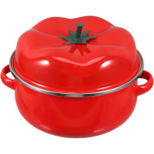 Emaillierter Multifunktionaler Kochtopf 20 cm Rot Doppelgriffe