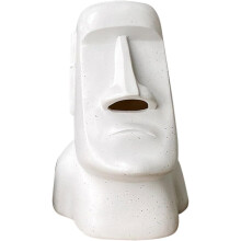 Serviettenetui in Form einer Moai-Steinstatue aus Keramikharz, einzigartiger Papierziehmechanismus, kreativ