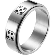 Stück Kreativer Herrenring, eleganter Fingerring aus Titanstahl mit drehbarem Würfel