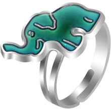 Ring Zink Mädchen oder verstellbar Jungen für und Elefant thermochromer Legierung Fingerring