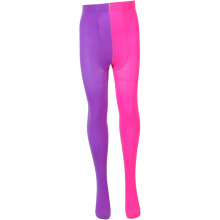 Oberschenkelhohe Strümpfe für Damen, Leggings mit farbigem Muster, lila Seidenstrümpfe, mehrfarbig