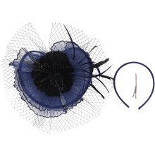 Fascinator-Hüte für Damen, Netzhaarnadel, Haarband für Teepartys, Brautschmuck, Marineblau