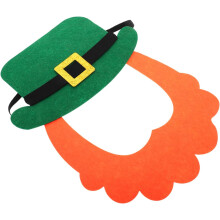 Hauskoja feikkiparratarroja, Pyhän Patrickin päivän hattu, pitkä parta Pyhän Patrickin päivän cosplay-juhlakoristeisiin