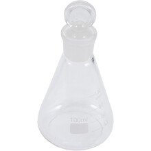 Erlenmeyerkolben aus Glas mit massivem Glasstopfen, 100 ml, Laborglaswaren für Chemielabore