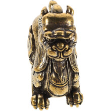 Pi Yao Figur aus Messing, Glücksbringer-Skulptur, Vintage, massives Messing, Tierform-Symbol