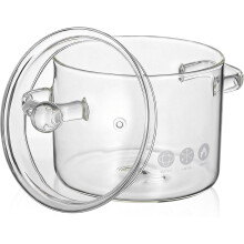1350 ml Glasnudelschüssel mit Deckel, hitzebeständig, für den Herd geeignet, ergonomisches Griffdesign