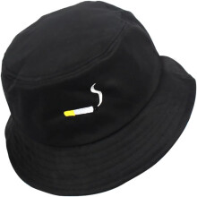 Damen-Fischerhut aus Baumwolle, Sonnenschutz, breite Krempe, ideal für Strand und Sommer, Schwarz