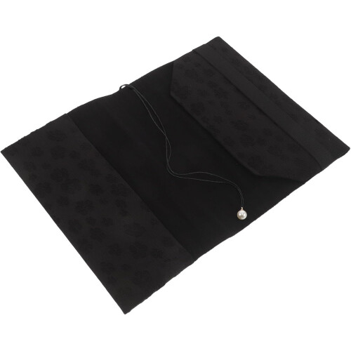 Fabric Book Cover Black Protective Sleeve Washable Cloth Material for Diary and Notebook