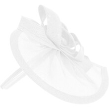 Retro flosshatt hårspenne fascinator med justerbar posisjonering for teselskaper og formelle anledninger kvinner hvit
