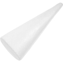 Unfertiger weißer Schaumstoffkegel 35,8 cm DIY-Bastelform für Weihnachtsbaumschmuck-Kunstprojekte