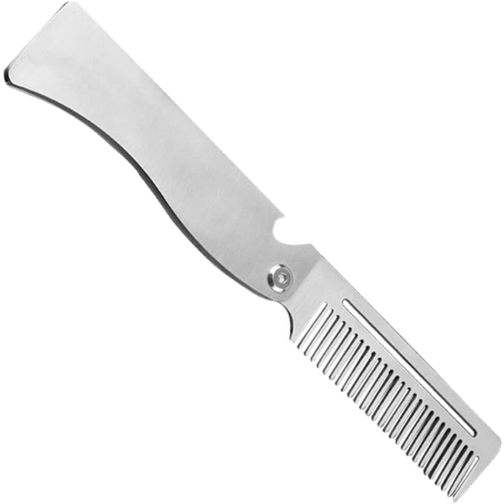 Hkhbjs Stainless Steel Hair Beard Comb Mini Folding Pocket Travel Comb