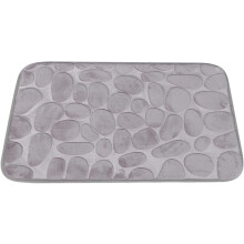 Kieselförmige Bodenmatte für Badezimmer, 20 x 16 x 0,5 Zoll, Flanellmaterial