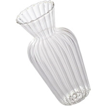 Gestreifte Glasvase für Trockenblumen, modernes, schlichtes Design, hochwertiges Borosilikatglas, elegant