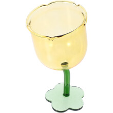 Kreative, blumenförmige Glaskelche, 250 ml, Gelbweingläser