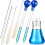 Σετ μπουκαλιών Erlenmeyer Flask 50ml Γυάλινη κωνική φιάλη με ελαστικό πώμα, 4 τεμάχια 10ml 1