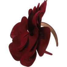 Large Flower Headband Wedding Bridal Floral Hairband for Ladies Tea Party Occasion Hair Accessories Red