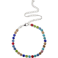Colorat diamant gleznă lanț picior pentru femei argint plajă gleznă accesoriu moda decorative delicate bijuterii