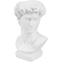 Elegante weiße Harzvase mit Porträtmotiv, Stifthalter und kreativer Dekoration für Zuhause und Büro.