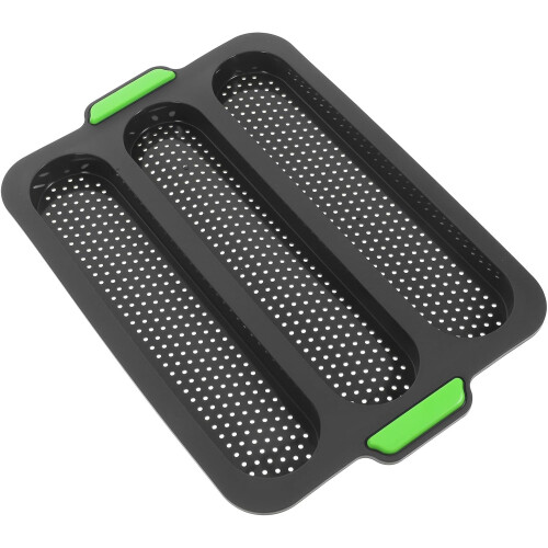 Silikon franskbrødform med 3 hull for brødbaking Solid silikonbrødform med slippbelegg