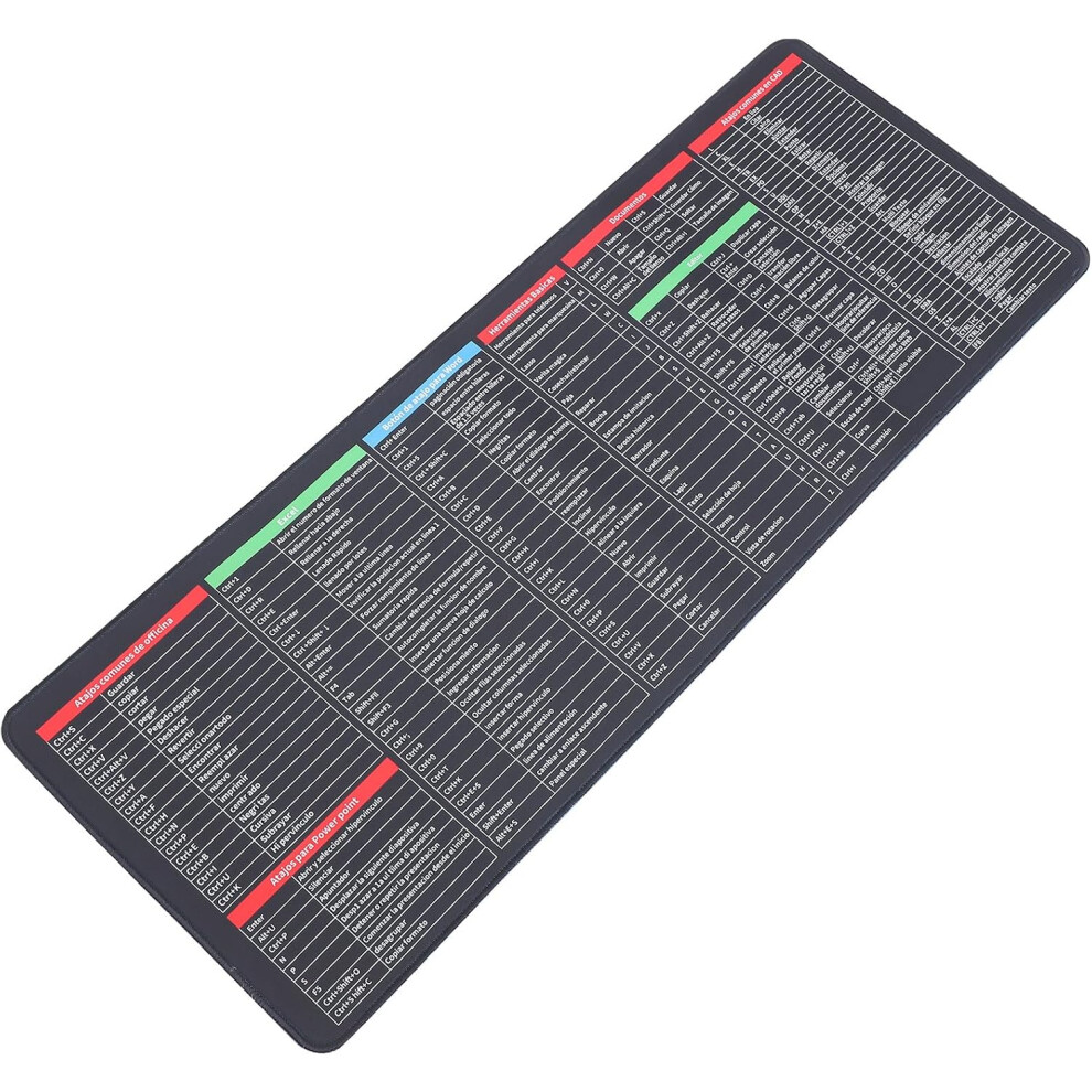 Excel Shortcut Waterproof Desk Pad 300X800x3mm Large Thick Keyboard Mouse Mat 5455468952272
