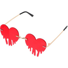 Herzförmige Tränen-Deko-Brille, schicke Foto-Requisite, randlose Sonnenbrille aus flexiblem PC-Material, Festival-Party-Dekoration
