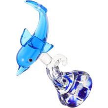Delfinfigur aus Glas, Delfin-Tischdekoration aus Glas, verschiedene Farben, glatte Oberfläche, vielseitig verwendbar