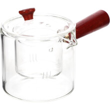 550-ml-Teekanne aus Glas mit Holzgriff und Teesieb, fein gearbeitete Teekanne