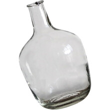 Blumenvase aus einem Zweig, floraler Kunsthalter, kleine Öffnung und bauchiges Design, glatte Glasoberfläche