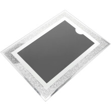 Bilderrahmen aus Glas, 10,2 x 15,3 cm, silberner Kristall-Fotorahmen mit eleganter, feiner Verarbeitung