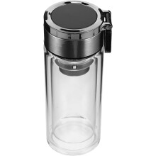 240 ml doppelwandiger Glas-Teebecher mit Henkel, Tee-Infuser-Wasserflasche mit Tee-Wasser-Trennung