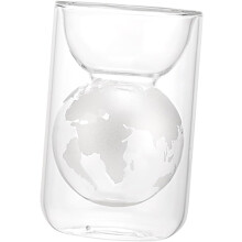 Kreativer, doppelwandiger, silberfarbener Glasbecher in Sanduhrform mit Hitzeschutz, leicht zu reinigen, eleganter Kaffeebecher